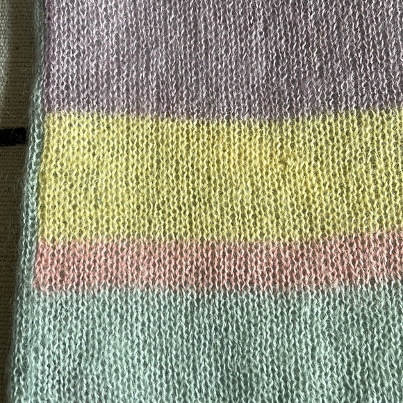 Vintage 80s Renee Tener For Jeanne Pierre Mohair Pastel Rainbow Sweater S 🌸 - Picture 11 of 11